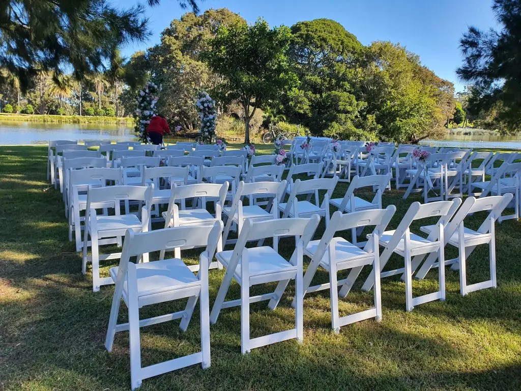 White folding chair Sydney