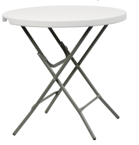 Round plastic cafe table hire